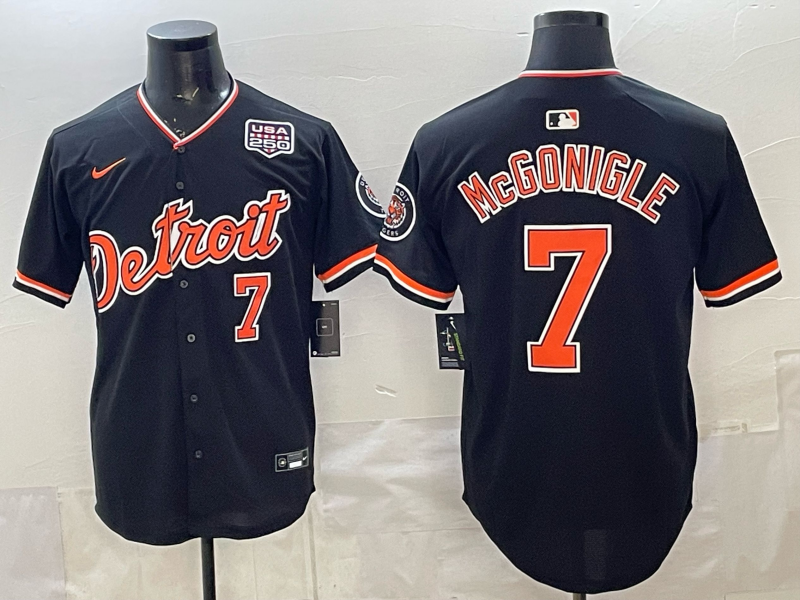 Men Detroit Tigers #7 McGonigle black Nike 2026 MLB Jersey 04010015